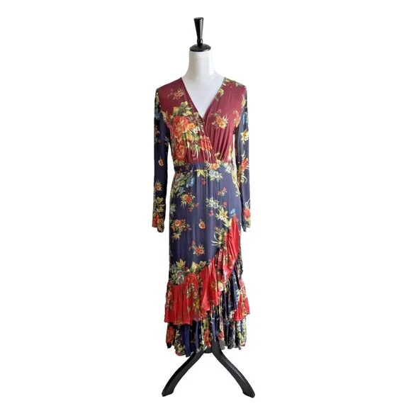 what color lipstick goes with dark green dress SURF WORLD - FLORAL PRINT ADJUSTABLE STRAP TIERED MINI DRESS main image 0